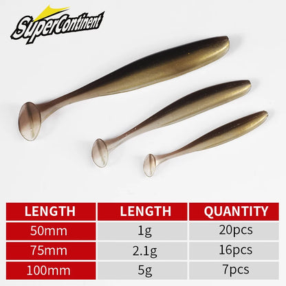 2020 NEW Supercontinent Soft Lures   Baits Fishing Lure Leurre Shad Double Color Silicone Bait T Tail