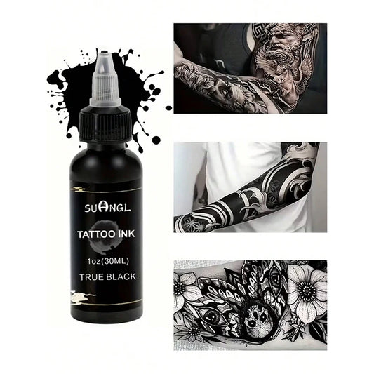 SUANGL Professionellt Tatueringsbläck – Hög Mättnadsgrad Vattentätt Permanent Pigment Svart & Vitt 30/60 ml 2026