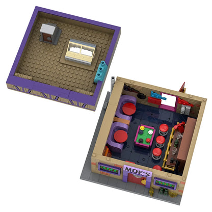 MOC Simpsons Anime Moe's Tavern Byggklossar Modell