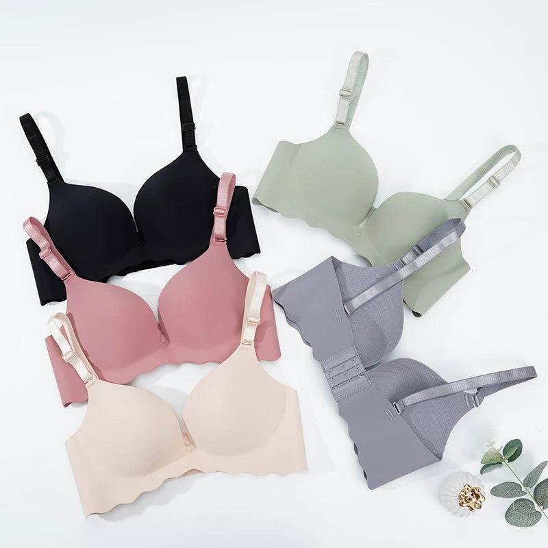 Women Seamless Push Up Bras Solid Wire Free Lingerie Not Empty Cup Bralette Female Intimate Comfort Bra French Fashion Underwear