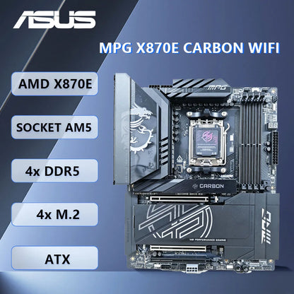 MSI MPG X870E CARBON WIFI Motherboard AMD X870E Socket AM5 DDR5 256GB 4xM.2 support Ryzen 9 7950 Ryzen 7 7700 Ryzen 5 7600 cpu