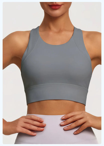 Dam Sport-BH Yoga Linne – Halterneck Inbyggda Kuddar Högintensiv StötDämpning Tennis, 5 Färger S–XXL
