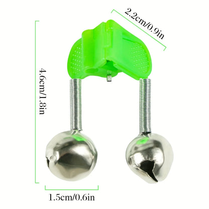 10/50pcs Fishing Alarm Bells, Clip Bite Alert Fishing Rod Bell Plastic Fishing Rod Clips With Dual Alert Bells Fishing Tackle