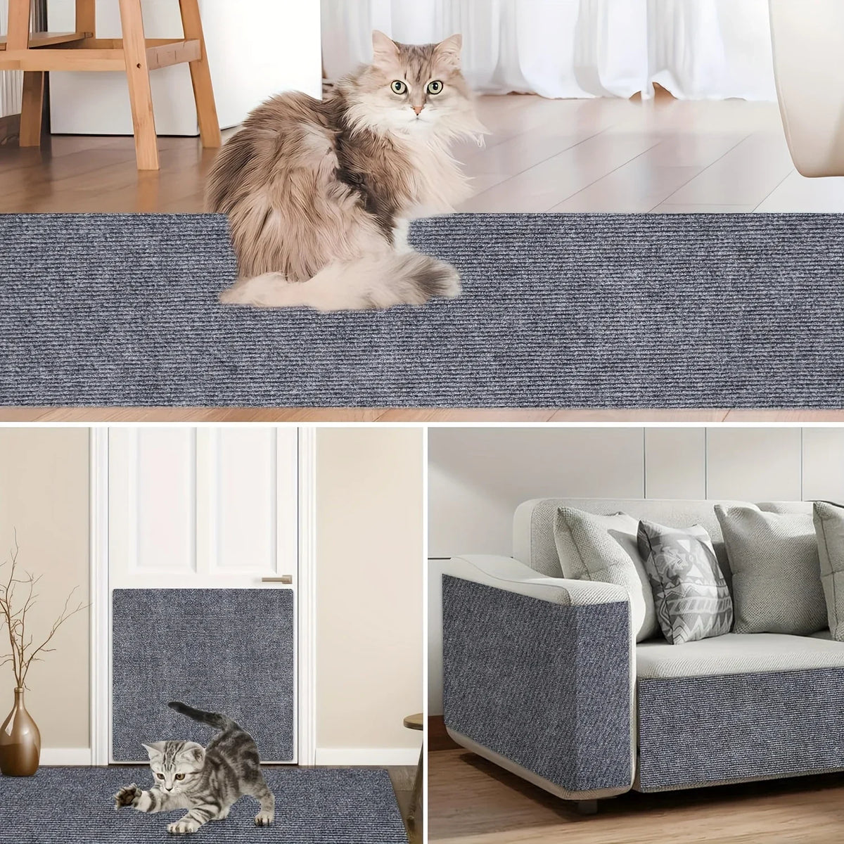 Självhäftande klösmatta för katt 40 × 300 cm – klippbart soffskydd i 7 färger