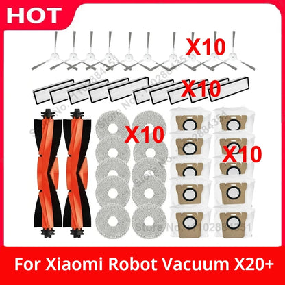 Reservdelar till Xiaomi Robot Vacuum X20 / X20+ – Börstar, Filter, Mopp & Dammpåsar
