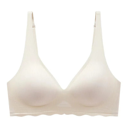 Dam Sömlös Randig BH – Push-up Trådlös Samlande Liten Byst Urhålad Design, 5 Färger S–XL