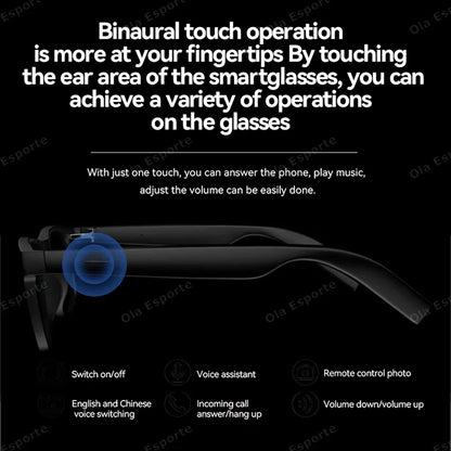 Lenovo Remote Touch Control 8K AI Smart Glasses Bluetooth Wireless Sunglasses Photo Camera Recording Voice Assistant Translator