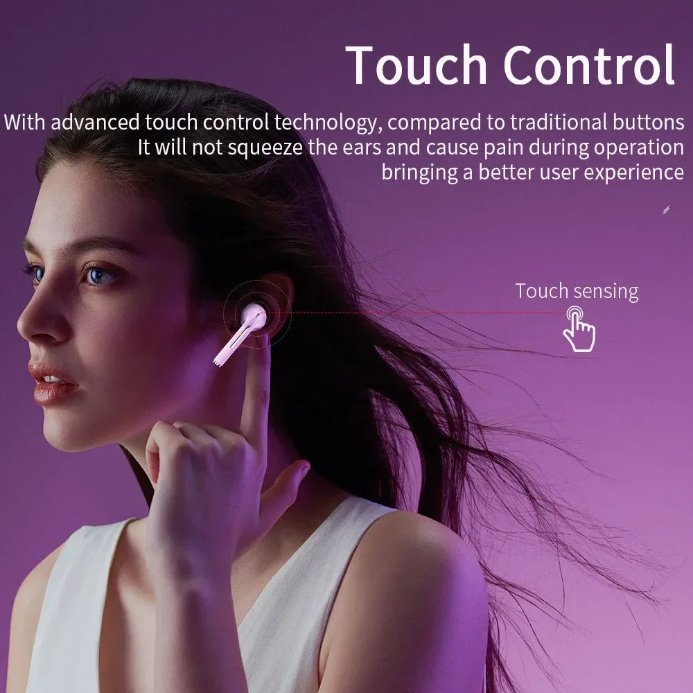 J18 TWS Trådlösa Hörlurar – Bluetooth 5.0, HiFi-ljud, IPX5, Touch och CVC Brusreducering
