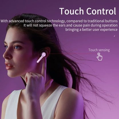 J18 TWS Trådlösa Hörlurar – Bluetooth 5.0, HiFi-ljud, IPX5, Touch och CVC Brusreducering
