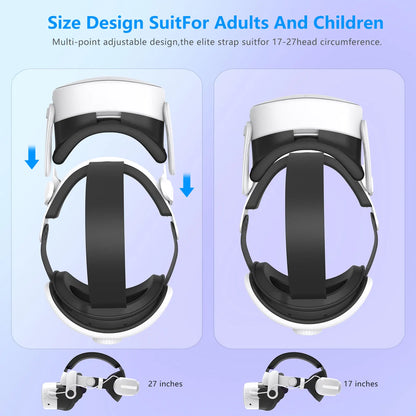 For Quest3S VR Headset 12000mAh Adjustable Charging Head Strap Elite Comfortable Accessory for Meta Quest3 Gaming Experience