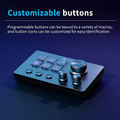 AJAZZ AKP03 Desktop Control Panel, Programmable Keypad for Stock Trading Live Streaming Audio Mixing, Shortcut Controller