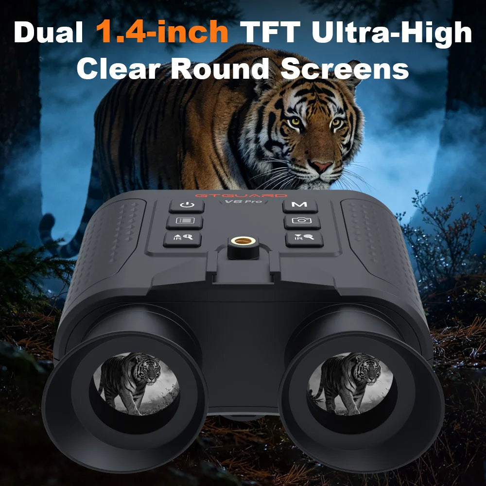 GTMEDIA V6 PRO Infrared 4K Night Vision Binoculars Goggles 8X Digital Zoom 300M Full Darkness Photo&Video Telescope for Hunting