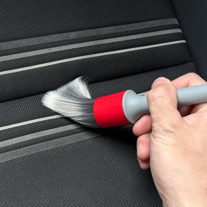 AUTOBRIGHT 5pcs Car Wash Brushes High quality soft brush Dense Bristles Car Detailing Clean Interior Wheel Silver Brush set Tool