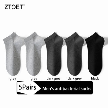 Men Combed Cotton Socks Short Breathable Odor proof and antibacterial Business Spring Summer for Male socks High Quality 5Pairs