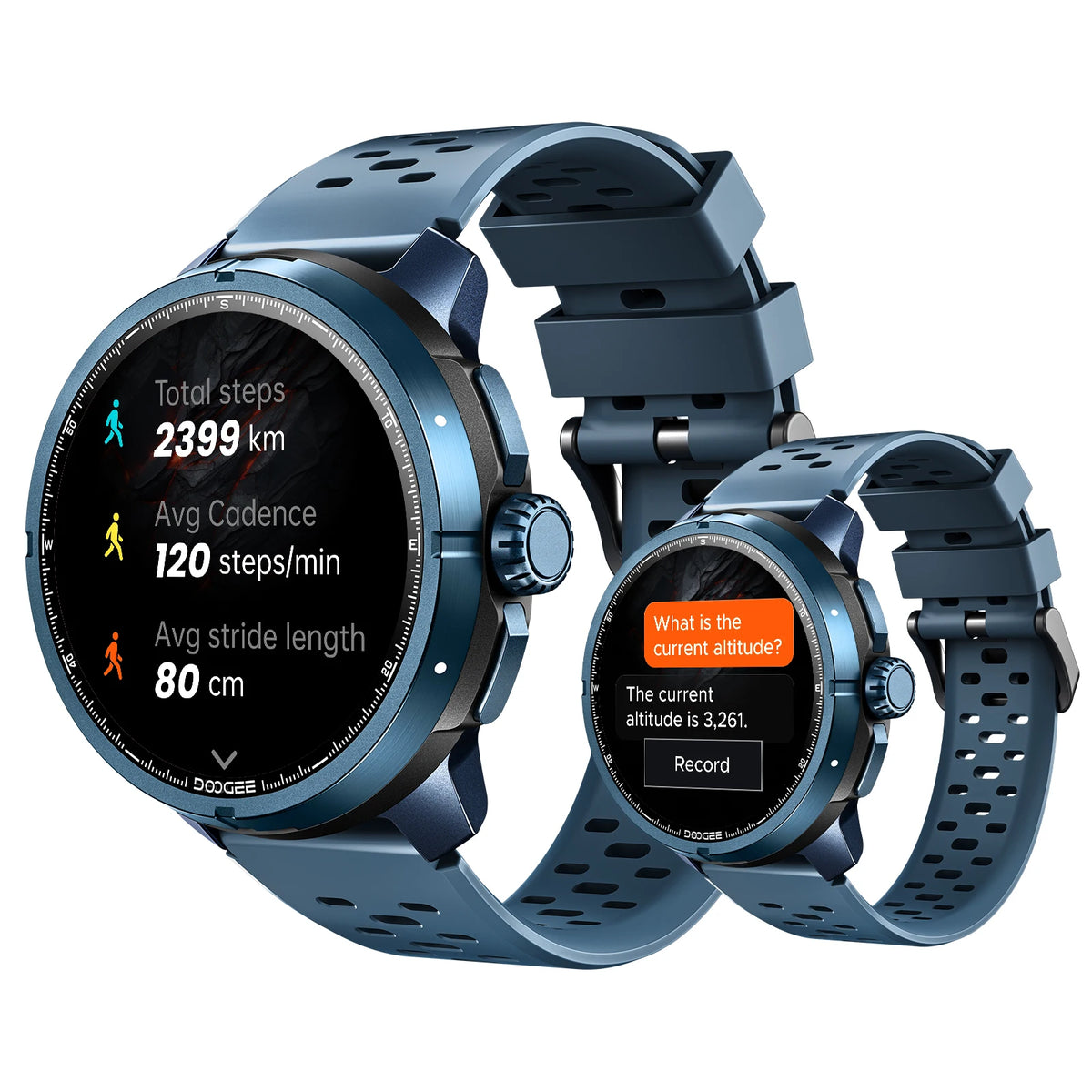 DOOGEE ANYMOVING M1 PRO Smart Watch 1.5" AMOLED Dual Band GPS Smart Watch with Offline Maps 170+ Sports Modes Fitness Watch 15-Day Battery AI Voice Assistant 5ATM Waterproof Outdoor GPS Watch