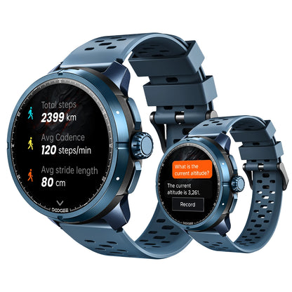 DOOGEE ANYMOVING M1 PRO Smart Watch 1.5" AMOLED Dual Band GPS Smart Watch with Offline Maps 170+ Sports Modes Fitness Watch 15-Day Battery AI Voice Assistant 5ATM Waterproof Outdoor GPS Watch