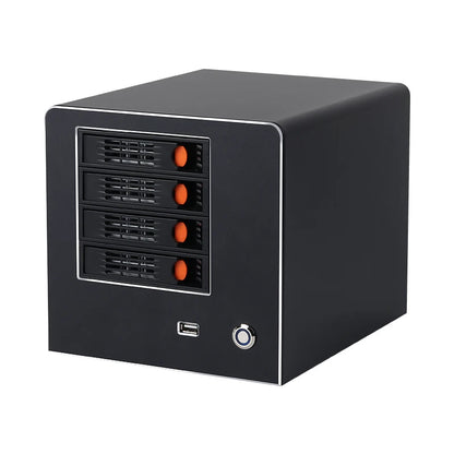 XCY X108 NAS Mini PC 4-fack 2,5"/3,5" SATA – Intel N150 / Celeron N2940, Windows 10/11 Linux NAS, DDR5/DDR3L