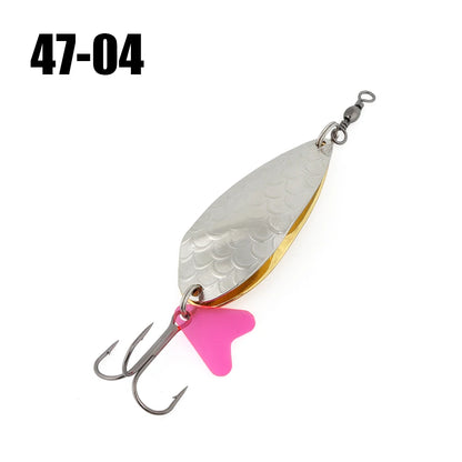 W.P.E Fishing Lure JIG Double Artificial Bait 8 Grams With Connector Three-anchor hook Metal sequins For fishing
