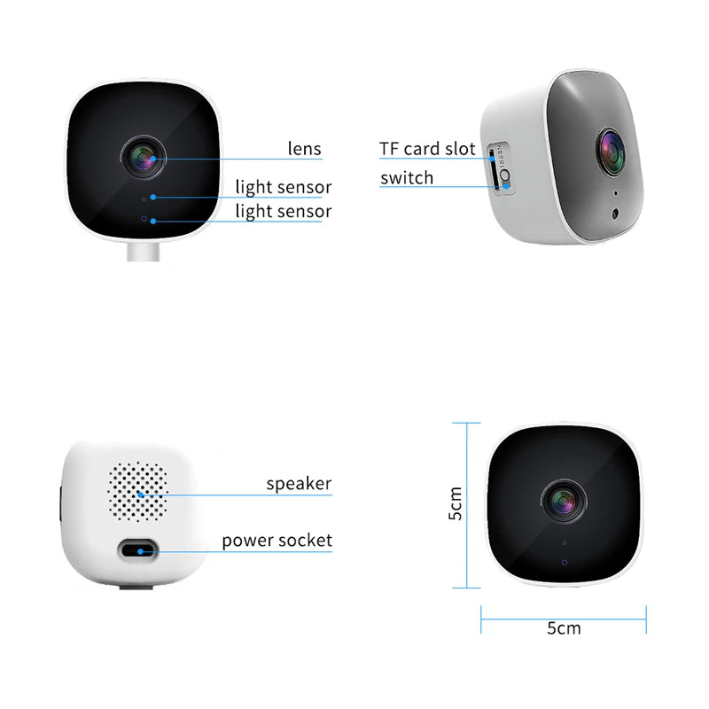 2.4/5GHz WiFi 3MP 1080P HD Night Vision Paste Mount Security Camera Indoor Phone Remote Home Surveillance Safety Monitoring