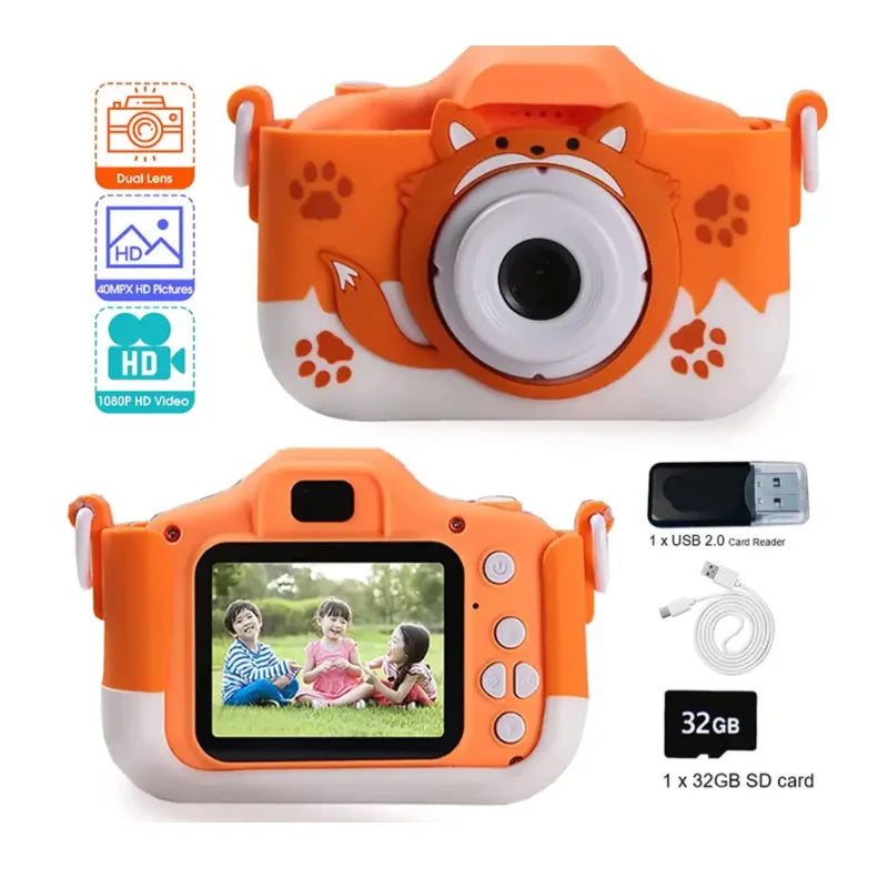 Super Cute Children Camera Kids Educational Toy Children Baby Birthday Digital Camera 1080P Video Camera With Free Gift For Girl