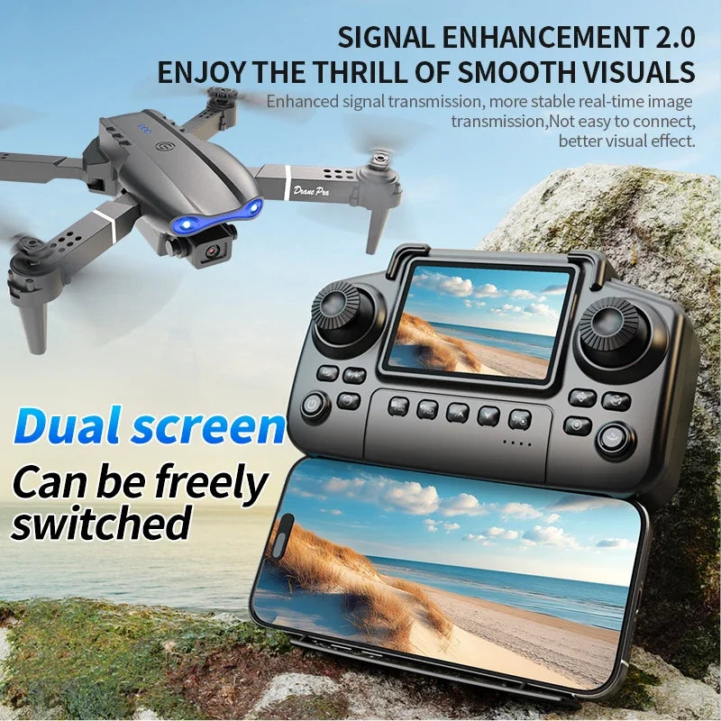 E99 Pro Drone with 8K HD Camera Remote Control Quadcopter Four Axis Aircraft Altitude Hold GPS Flying Toy for Aerial Photography