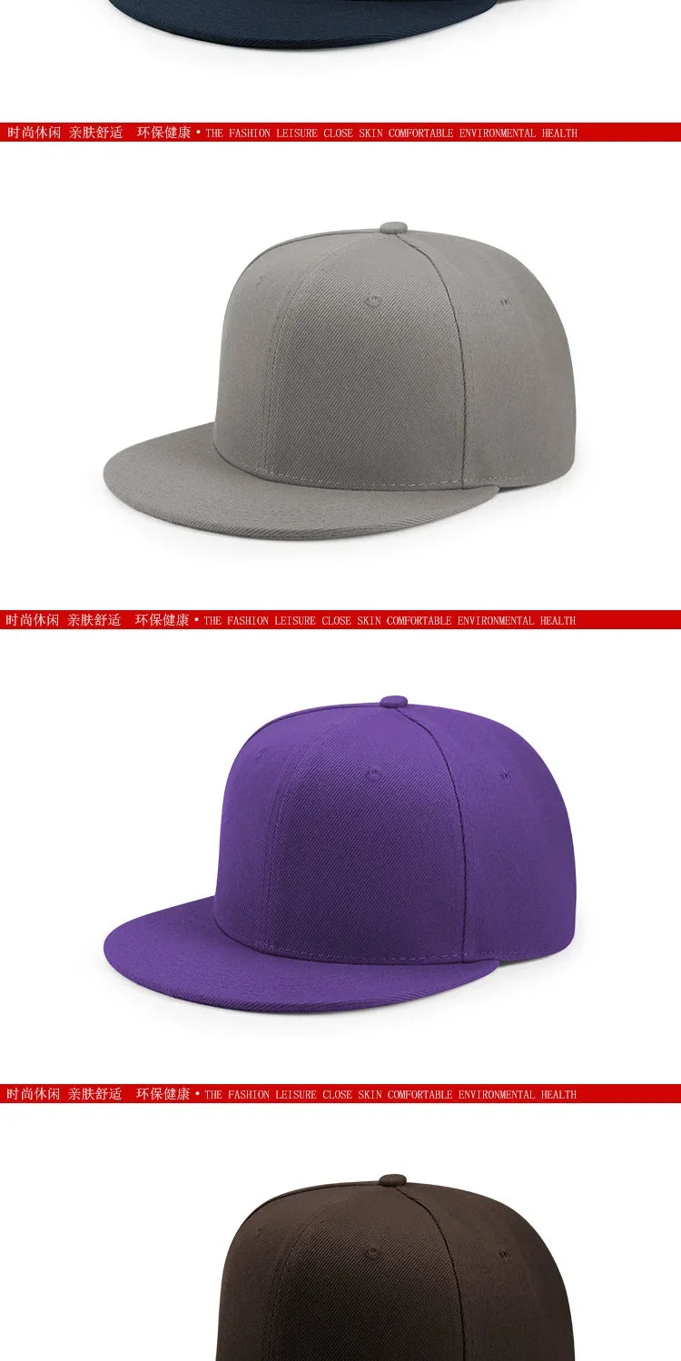 Big Bone Man Plus Size 64cm Baseball Caps Adult Flat Peak Hip Hop Fitted Hat Men Women Large Size Snapback Cap Size 60cm 62cm