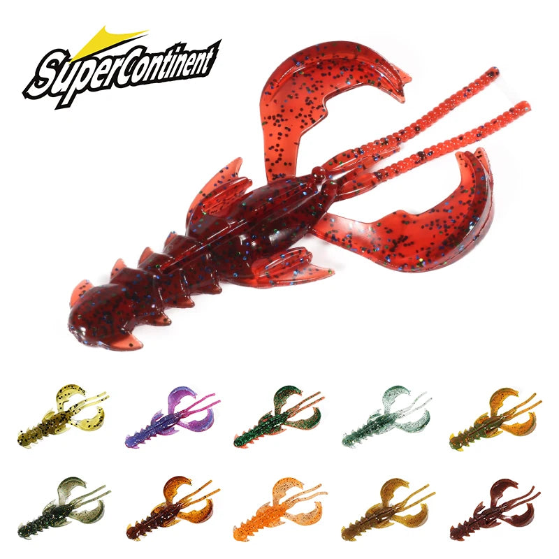 Supercontinent Crazy Lures 65mm/10pcs 40mm/20pcs Soft Lure Fishing Lures Shrimp Lobster Soft Plastic Lure Fishing Lures