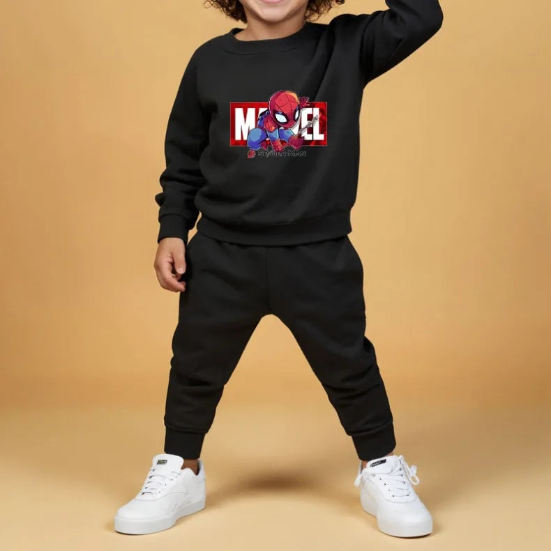 2026 Spring Autumn Boys Sweatshirt Sets Kids Cute Cartoon Printed Hoodies and Pants 2pcs Sets Children's Long Sleeved Clothes