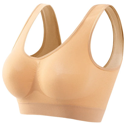 1pcs Women Sports Bra Large Size No Steel Ring Seamless Underwear Removable Chest Pad Runing Sport Yoga Vest Bras