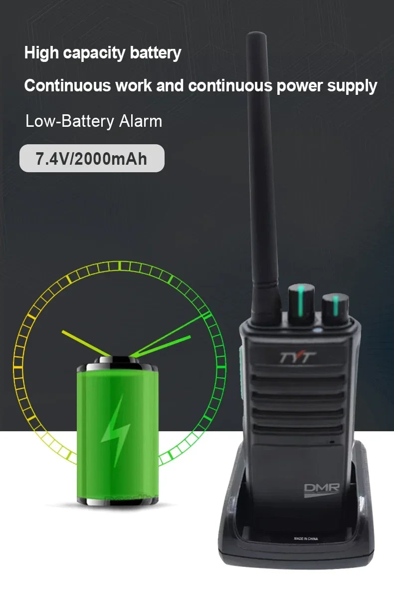 TYT MD-795 DMR Digital Walkie Talkie UHF 400-470MHz 4W/1W 64 Channels Voice Encryption Two Way Radio Long Range