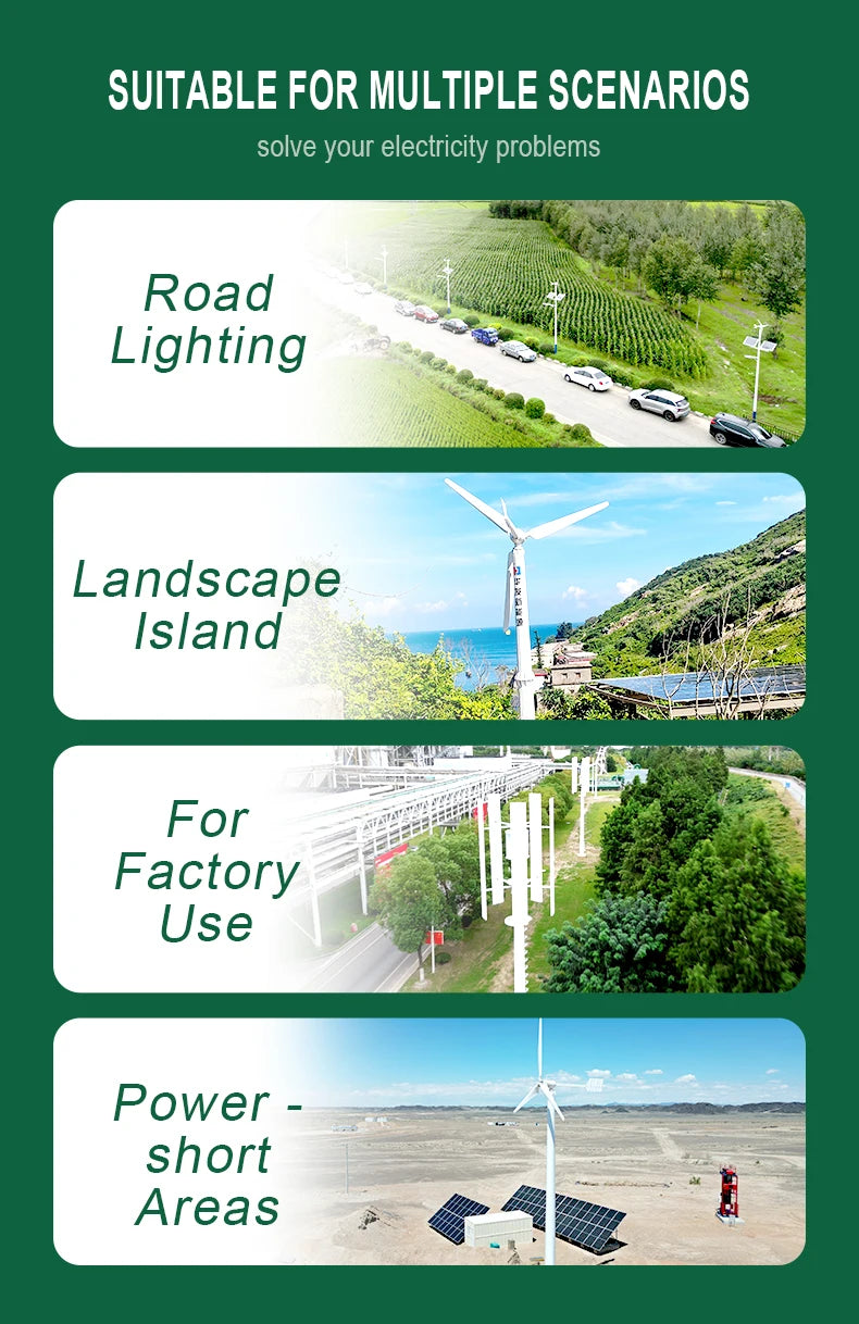 5000W Wind Turbine 12V 24V 48V Free Energy Wind Turbine Generator 10KW With Free MPPT Controller Battery 220V For Household Use
