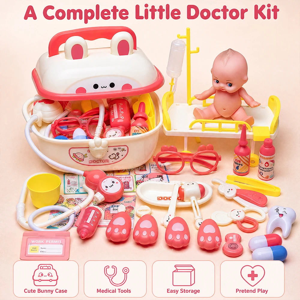 Doctor Toys for Kids 43/40/31PCS  Role Play Kit Medical Toys Hospital Nurse Dentist Educational Toy Gift for Boys Girls