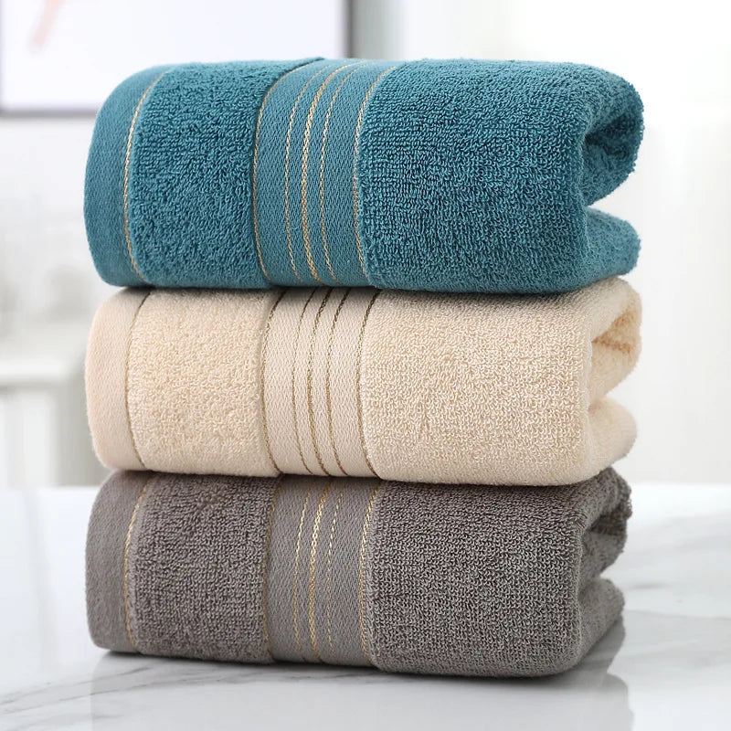 Thickened Cotton Towel with Strong Water Absorption Universal Towel for Adults and Children Solid ColorSkin Friendly Towel