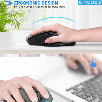 E-YOOSO 2.4G Wireless Mouse Portable Ergonomic Computer Mice Mouse For Office Gaming Mouse Laptop/iPad/Tablet/Mac