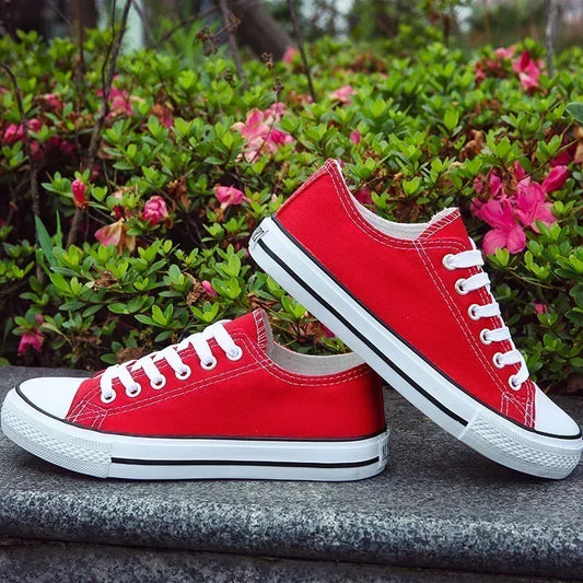 Herr canvas sneakers med snörning – Andningsbara, låg profil, sommar & fritid, storlek 36–44, 4 färger