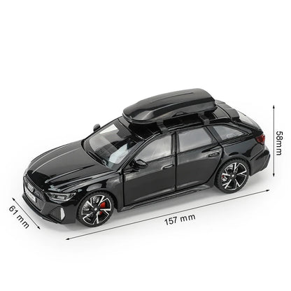 Audi RS6 Diecast Modellbil 1:32 – Ljud & Ljus 7 Dörrar öppnas Zinklegering CE Svart Grå Samlarmodell 2026