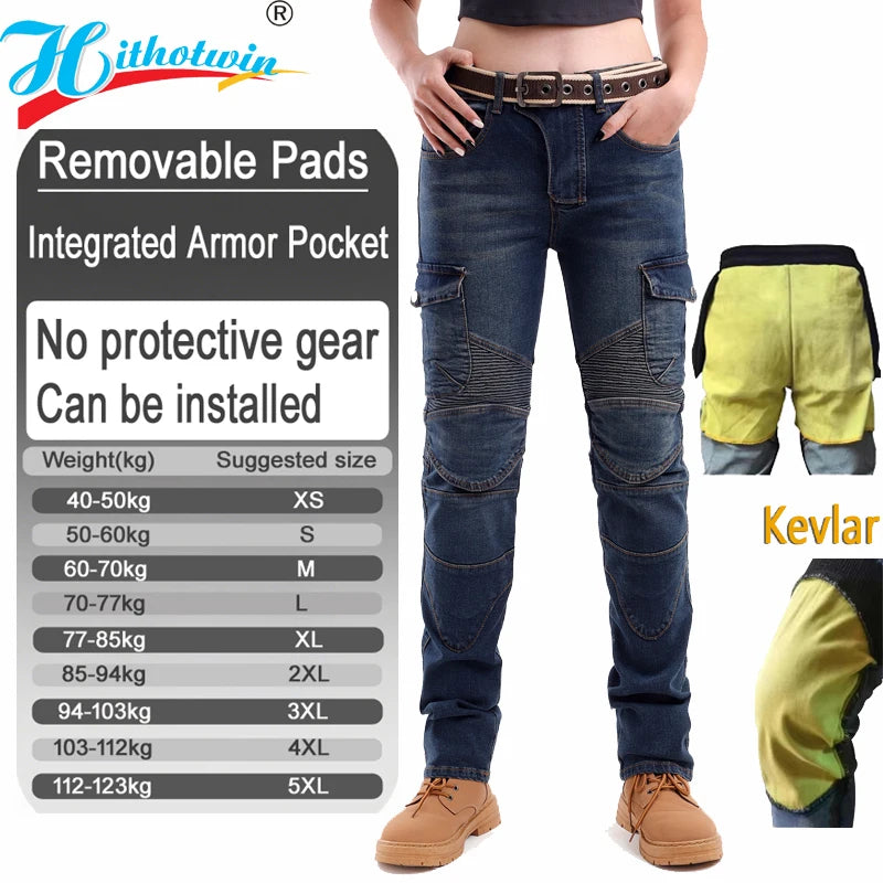 Kevlar Motorcykeljeans för Kvinnor - Blå