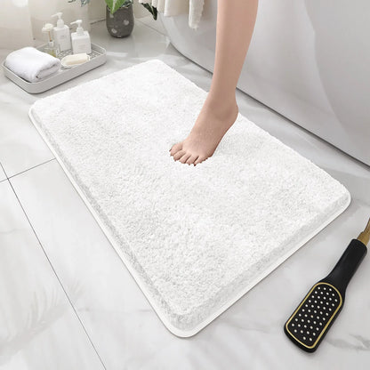 Rounded and thickened bathroom floor mat, bathtub absorbent mat, plush material, anti slip foot mat, entrance door mat, bathroom