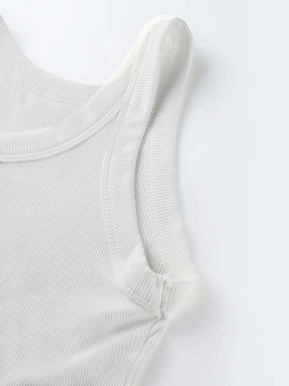Dam Slim Ribbed Bomull Linne – Ärmlös O-ringning Bodycon Mjuk Andningsbar Sommar, 1/2/3-pack M–XXL