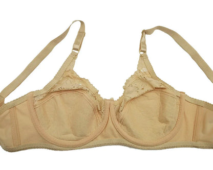 Sexy Lace Women Bra Top Full Cup Minimizer Floral Large Chest Big Bust Bh Thin Padded Cotton Bralette Underwire Push Up Bras C27