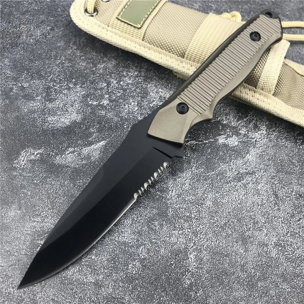 140BK EDC Fixed Blade Knife with Sheath Outdoor Adventure Gear High Hardness Daily Carry Knives Fishing Hiking Tool