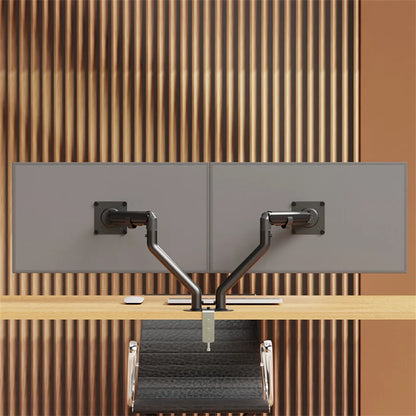 17-32 Inch Dual Monitor Stand With Dual Pneumatic Arms, 360° Rotation, 90° Tilt, Height Adjustable, 75x75 100x100 for Computer