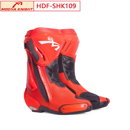 Crossstövlar MOCHA KNIGHT SH109 – perforerade sommarstövlar i läder, unisex 35–46