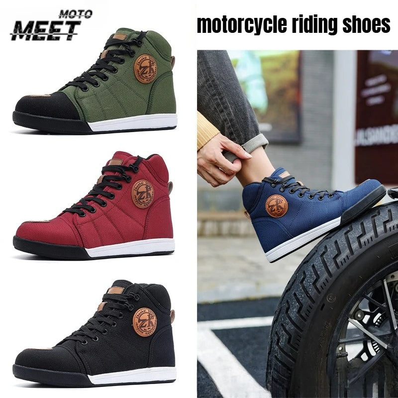 MC-stövlar för motorcykel – ankelhöga körstövlar med gummisula