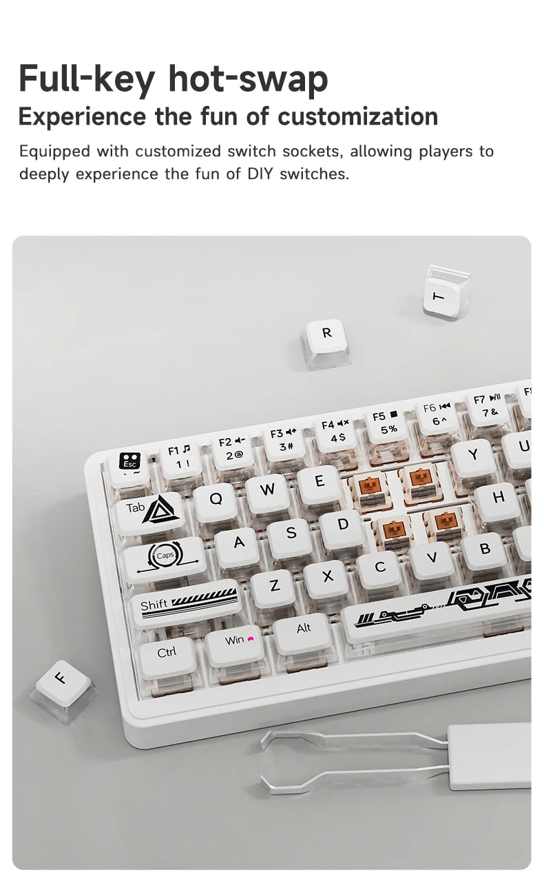 AJAZZ AK690 mekaniskt USB-tangentbord med 68 tangenter – engelsk layout