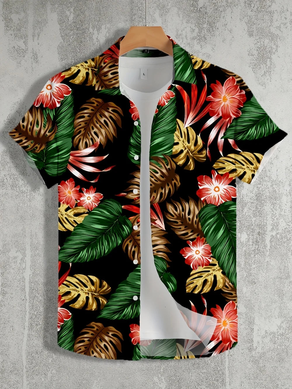 New Men's 3D Printed Hawaiian Shirt Loose Short-Sleeved Family Wear Parents and Children Shirts Beach Vacation Kids's Clothing