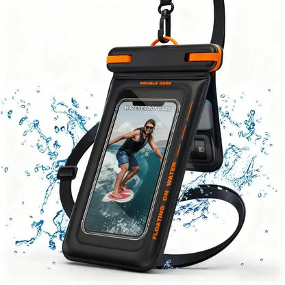 Vattentätt Mobilfodral med Flytfunktion – IPX8 30m, Transparent PVC, Passar upp till 7", iPhone & Samsung