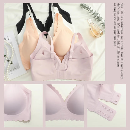 Women's No Trace Bra Plus Size Gather Without Steel Ring Underwear Soft Support Comfortable Sleeping Bra Anti-sagging Lingerie