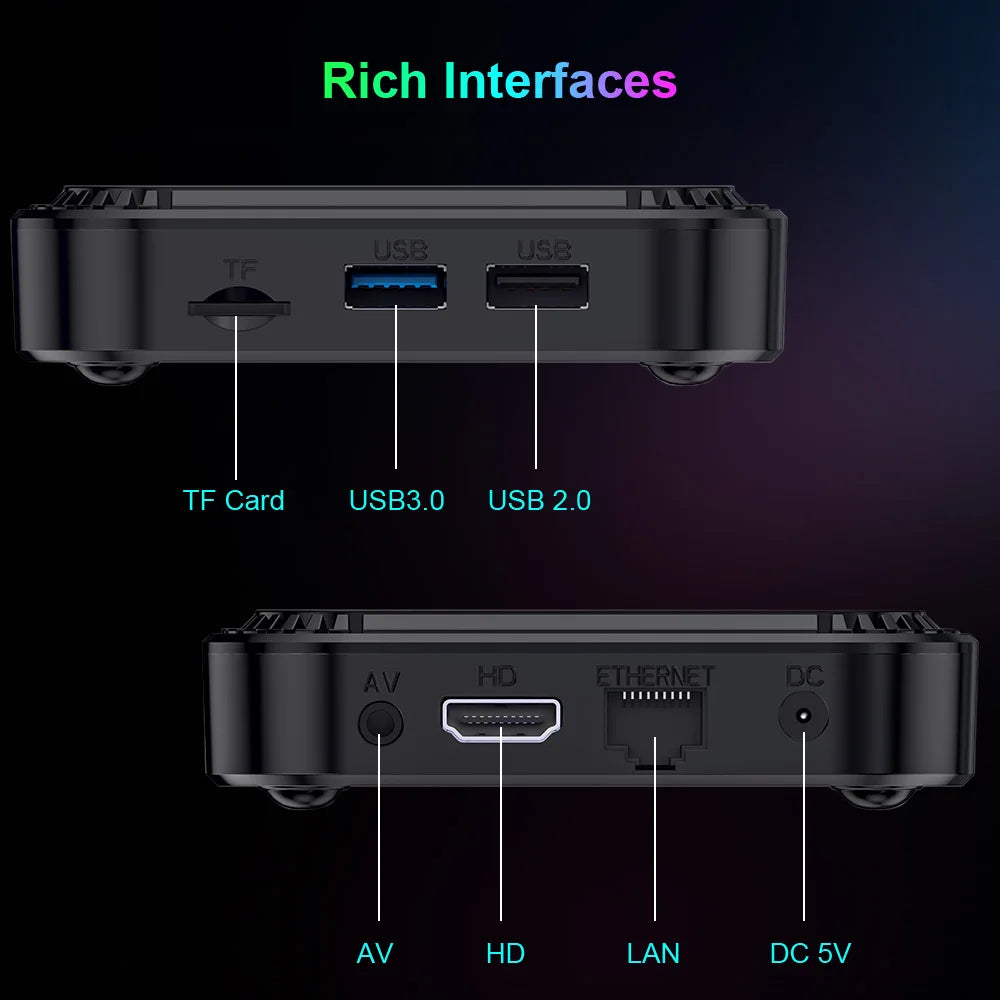TV Box Android HK1 RBOX K8 Android 13 RGB Light 4GB 128GB RK3528 WiFi6 Dual Wifi6 Youtube Netflix 8K Media Player TV Receive