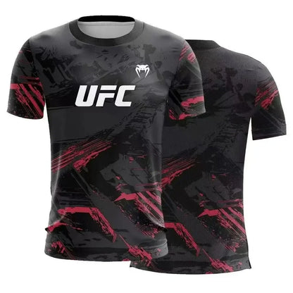 Men's T-shirt Fashion Quick Drying Casual Breathable O-neck Short Sleeve Tops Hot Summer Selling UFC Boxing Fighting Competition